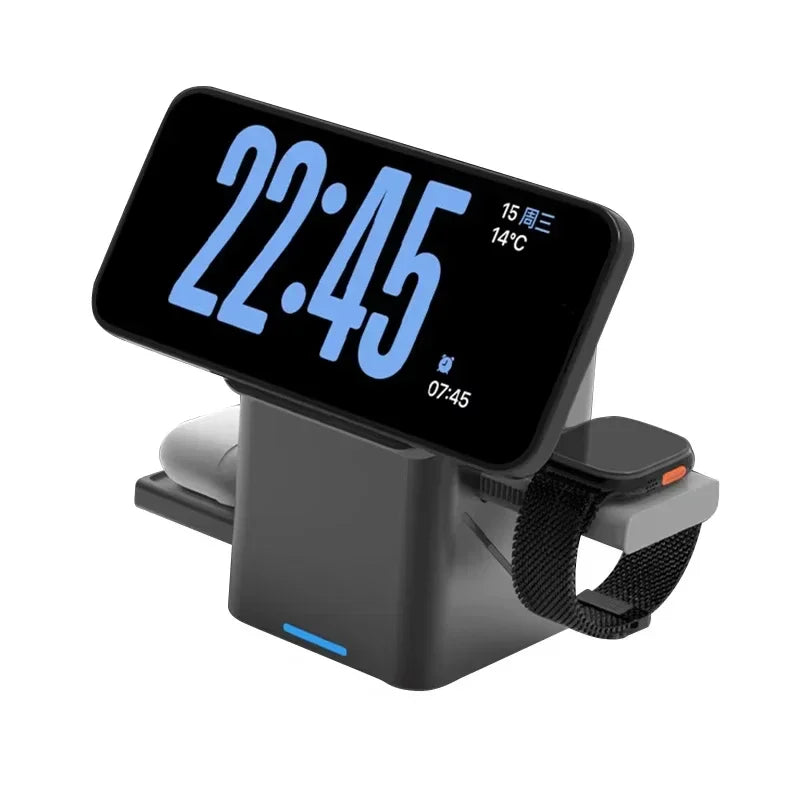 Chargeur Sans Fil Magnétique 3-en-1 (iPhone, Apple Watch, AirPods)